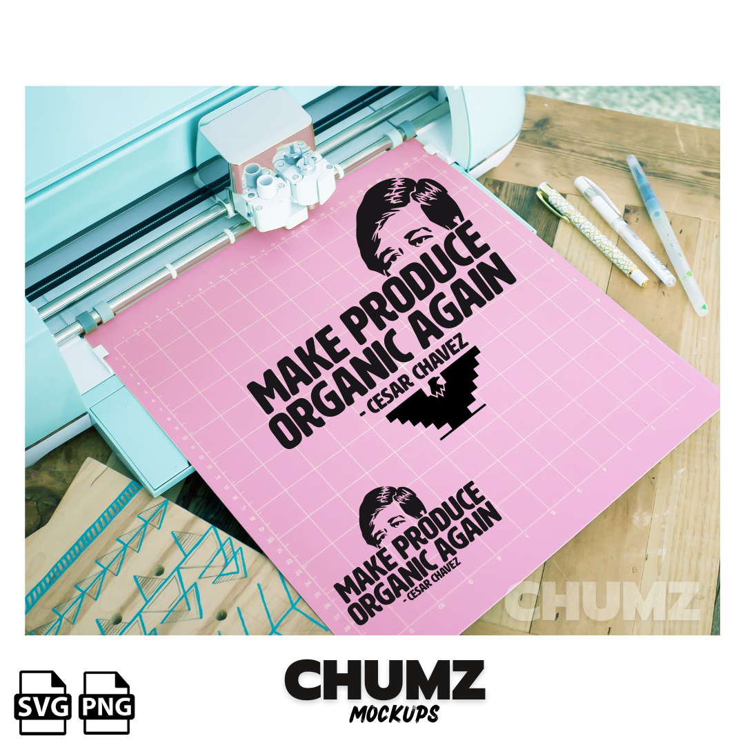 Make produce organic again Cesar Chávez (SVG/PNG)