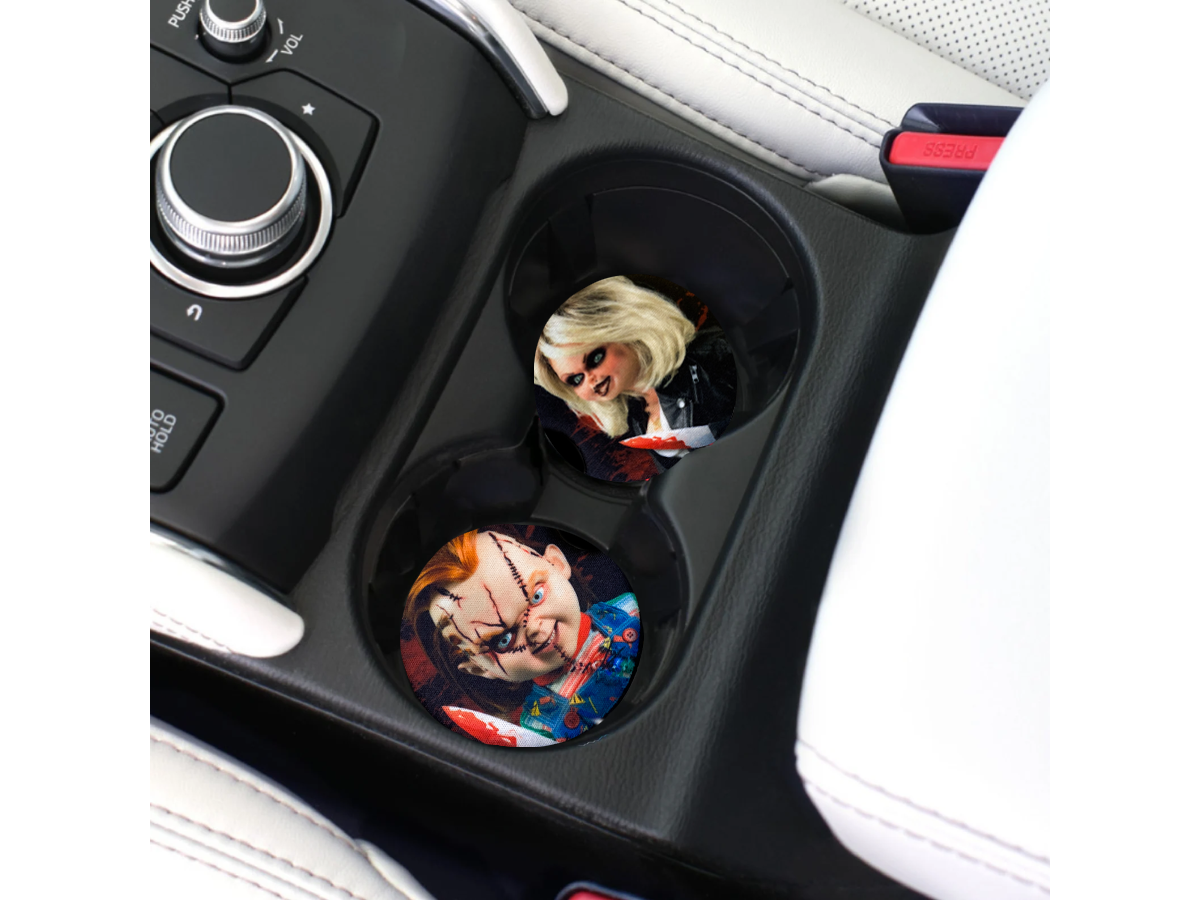 Chucky "His & her's" car coasters