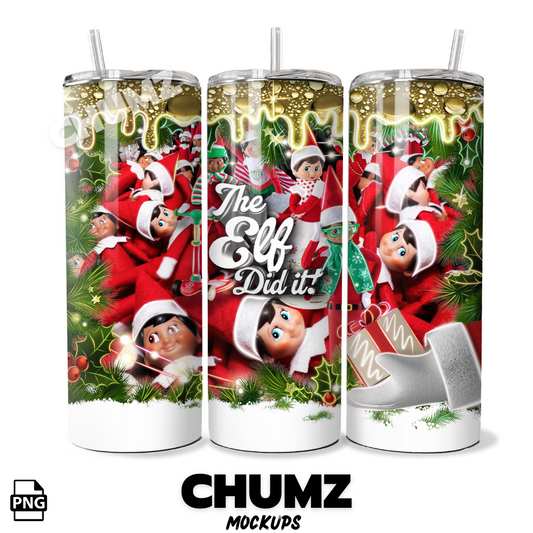 ELF ON THE SHELF Tumbler wrap 20oz -30oz Straight & Tapered