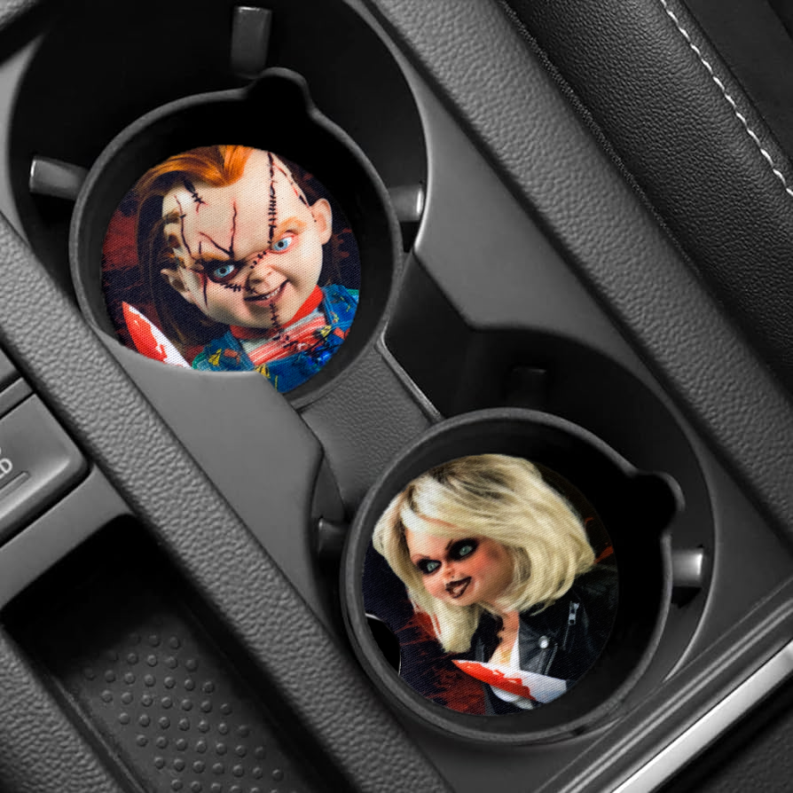 Chucky "His & her's" car coasters