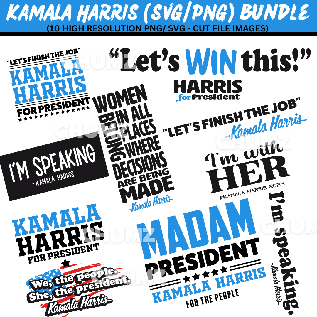 Kamala Harris SVG/PNG Bundle Pack