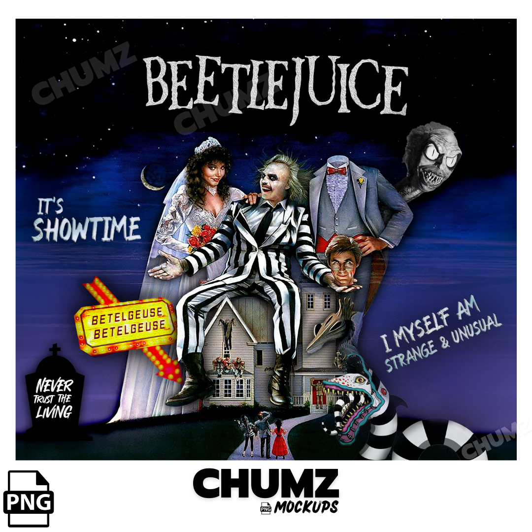 BeetleJuice (20oz - 30oz SEAMLESS Tumbler wrap)- Straight & Tapered