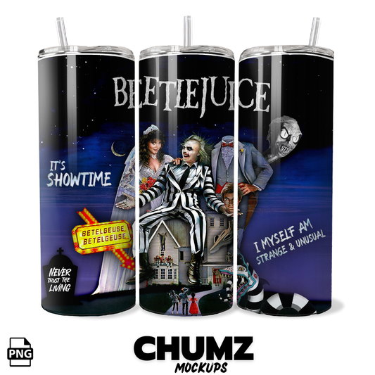 BeetleJuice (20oz - 30oz SEAMLESS Tumbler wrap)- Straight & Tapered