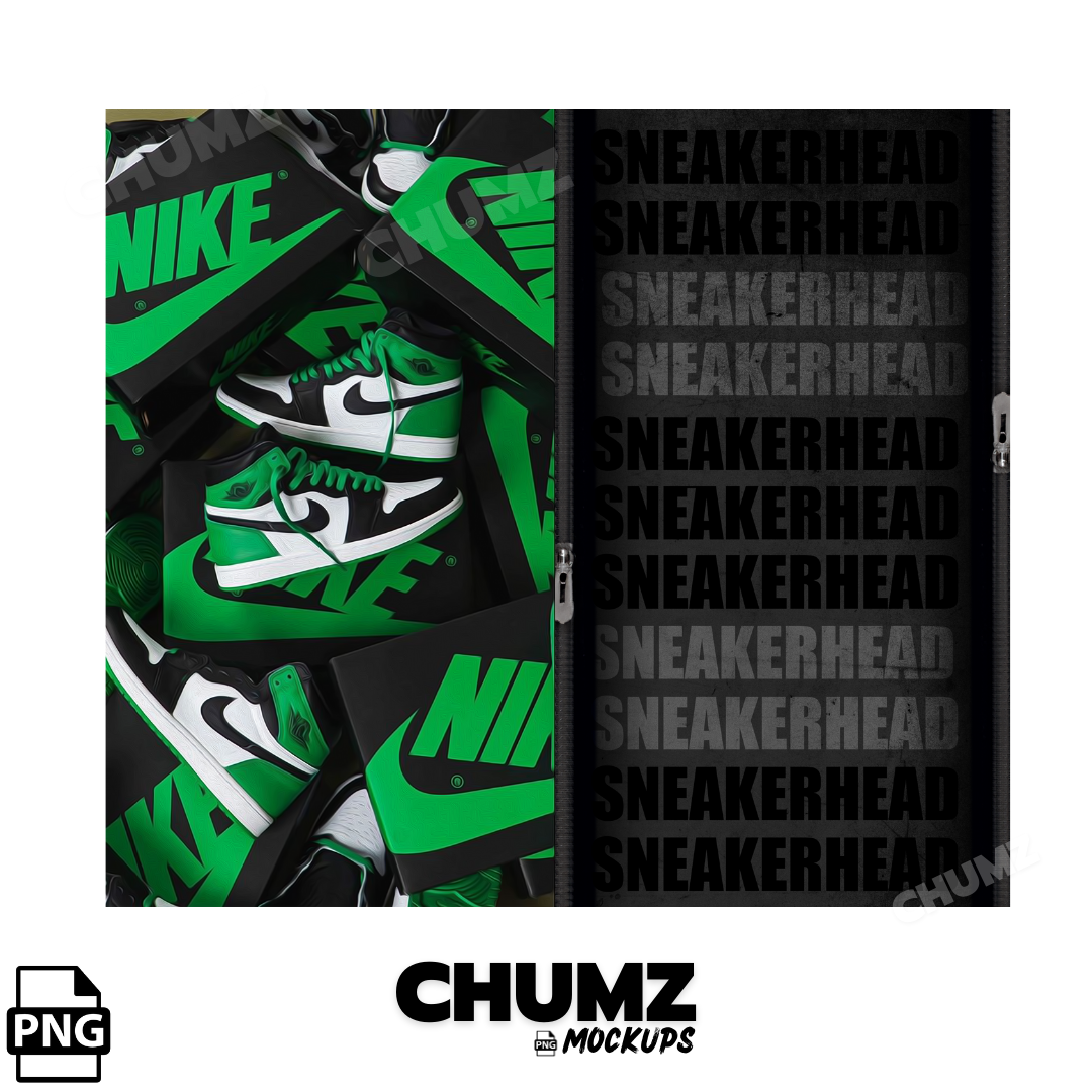 Green Sneaker Head Tumbler wrap 20oz- 30oz