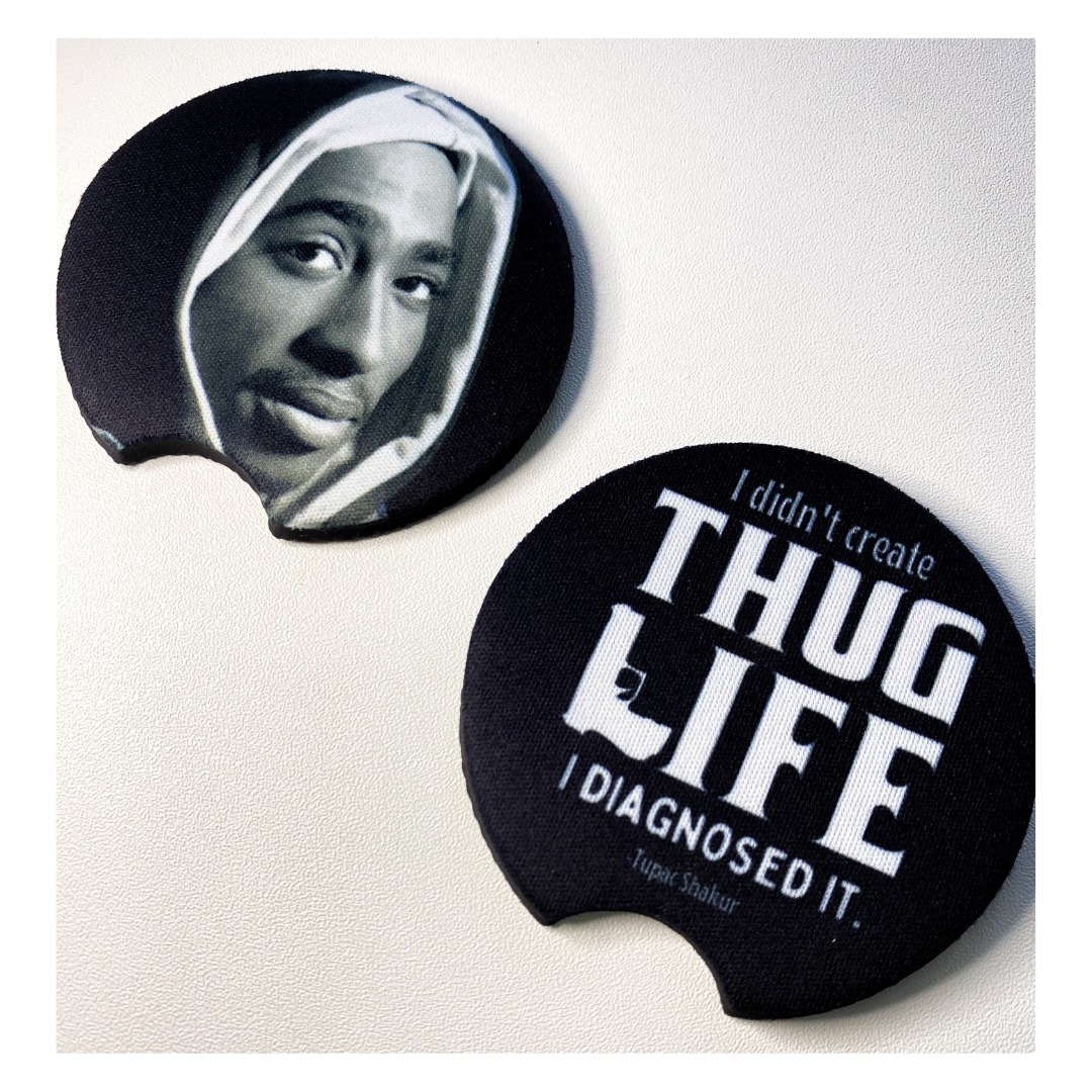 2pac thug life car coasters