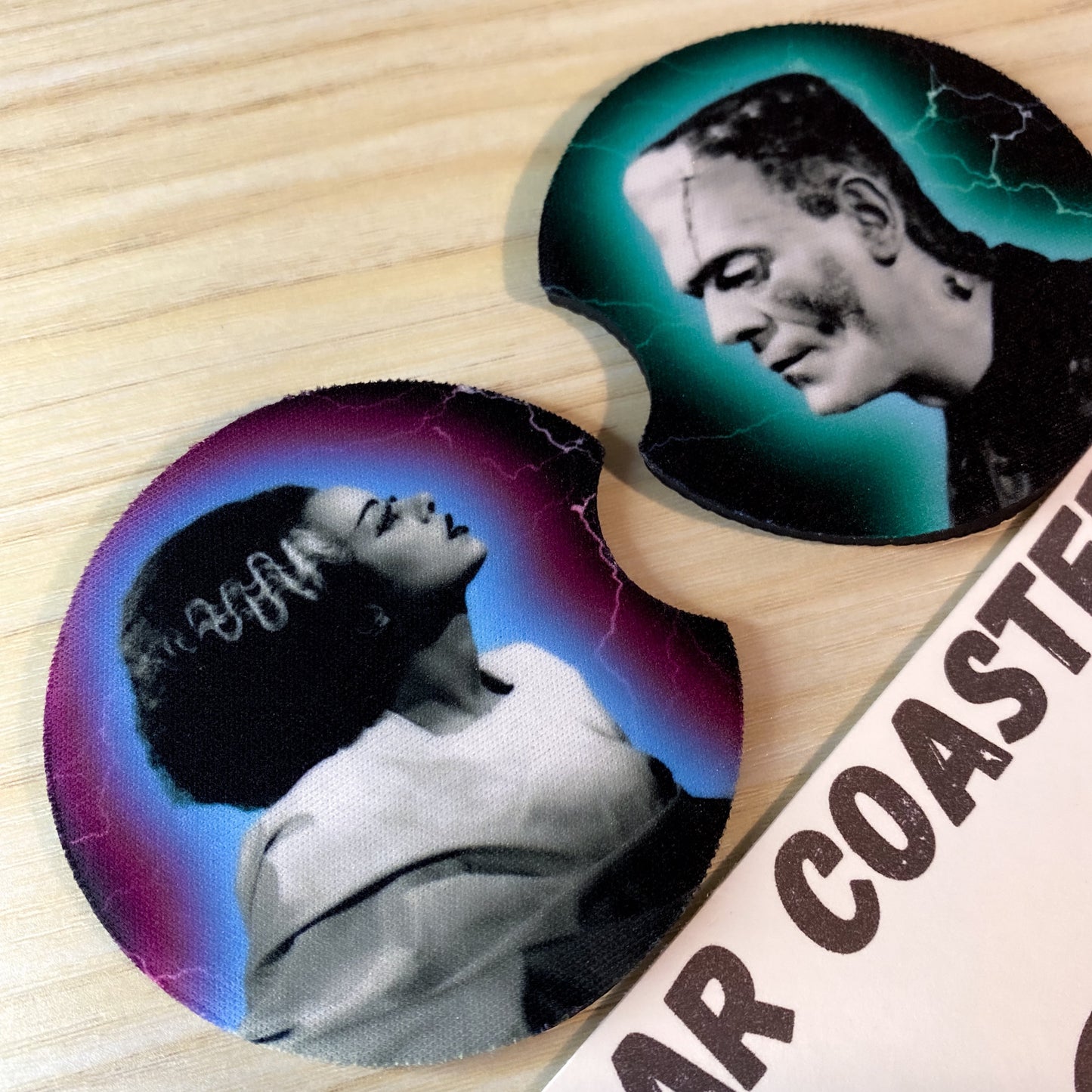 FRANKENSTEIN and Frankensteins Bride "CAR COASTERS