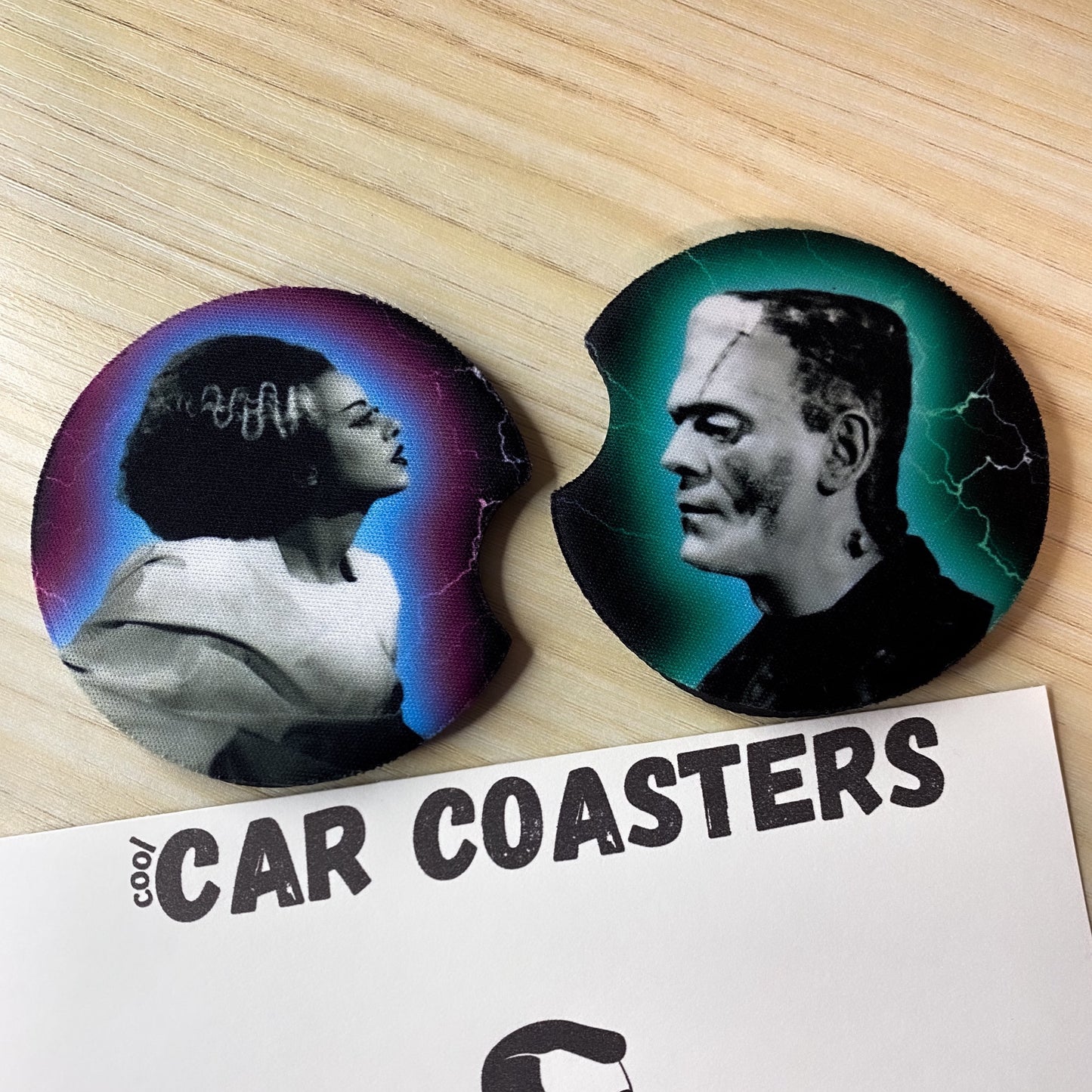 FRANKENSTEIN and Frankensteins Bride "CAR COASTERS