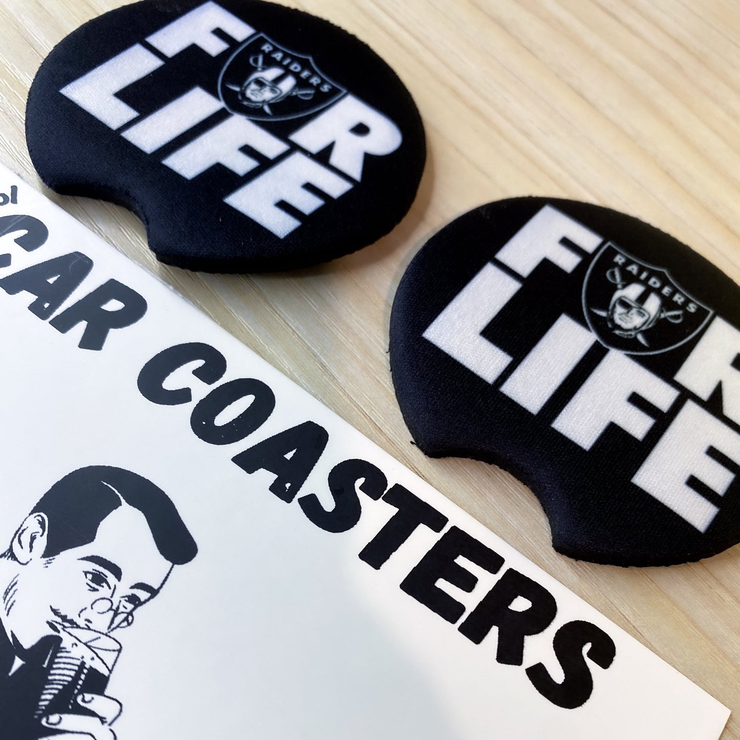 RAIDERS FOR LIFE Car coasters