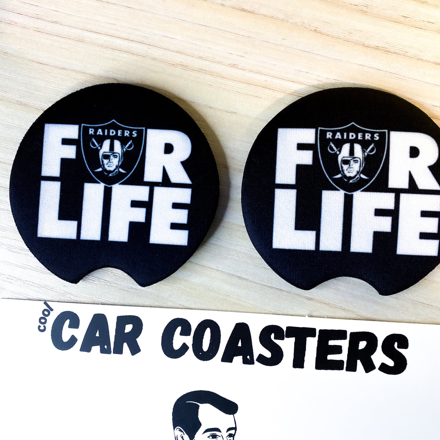 RAIDERS FOR LIFE Car coasters