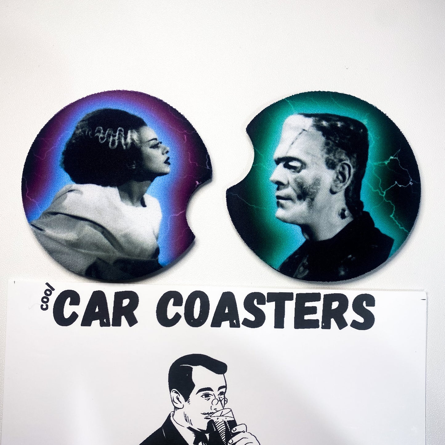 FRANKENSTEIN and Frankensteins Bride "CAR COASTERS