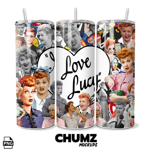 I LOVE LUCY Skinny 20oz-30oz Tumbler wrap (PNG)