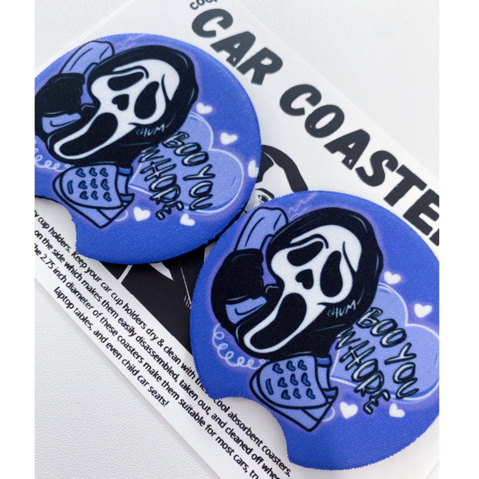 Boo You Who*re Car Coasters