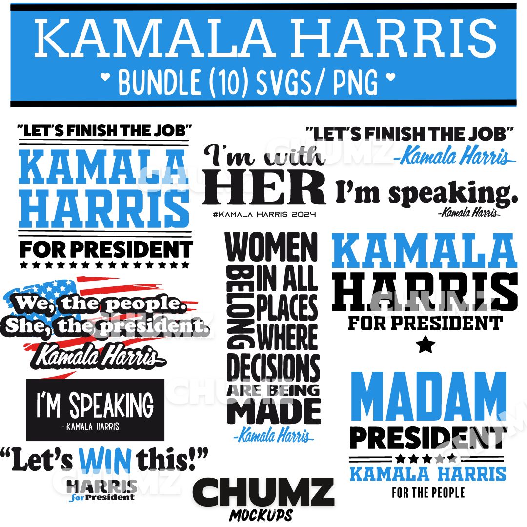 Kamala Harris SVG/PNG Bundle Pack