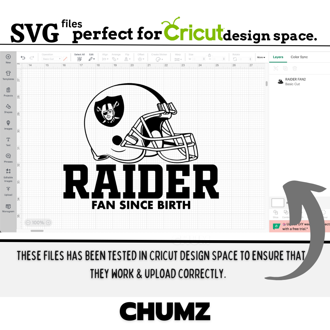 Raider fan since birth PNG/SVG-cut file